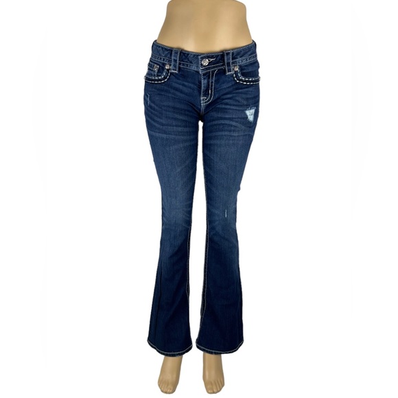 Miss Me Womens 28 X 32 (actual) Jeans Signature Boot Blue Cotton Blend Size 27 - Picture 2 of 12